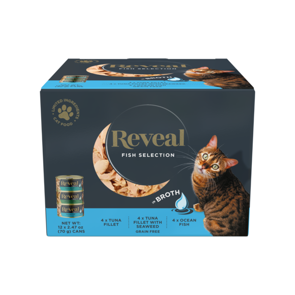 Cat Food & Care Reveal Natural Wet Cat Food Fish Variety Pack Broth hero