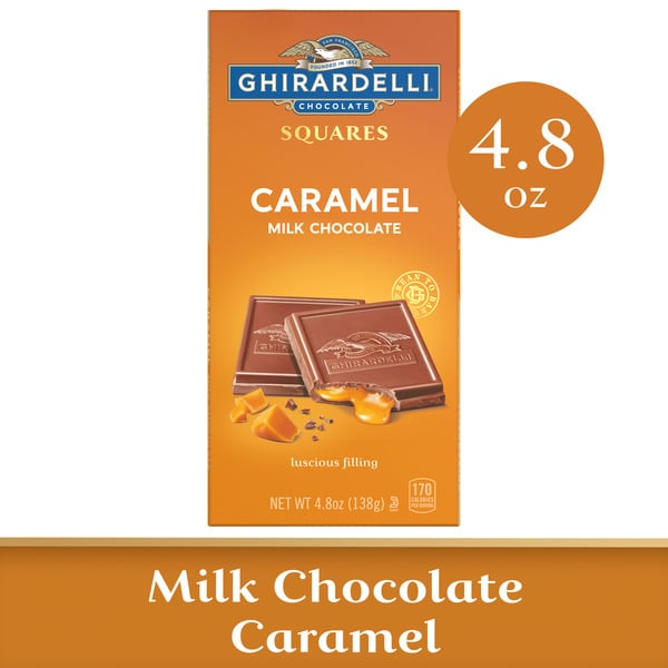 Ghirardelli Caramel Milk Chocolate Squares Bar hero