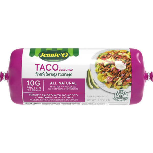 Hot Dogs, Bacon & Sausage Jennie-o Turkey Store Taco Seasoned Ground Turkey Sausage - 1 Lb. Chub hero