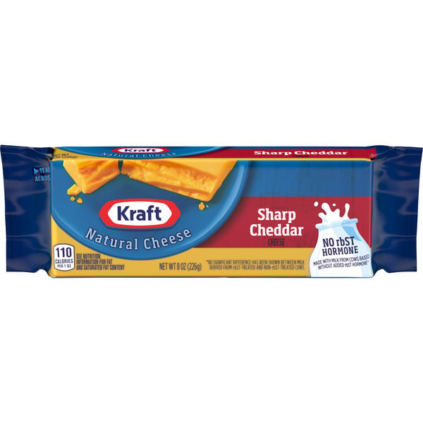 Cheese Kraft Sharp Cheddar Cheese, oz Block hero