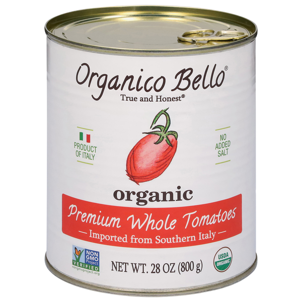 Canned & Jarred Vegetables Organico Bello Tomatoes, Organic, Whole, Premium hero