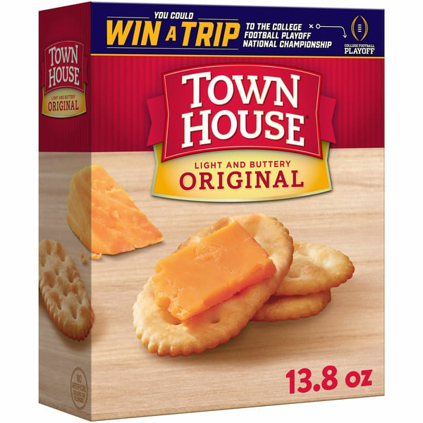 Crackers Town House Oven Baked Crackers, Party Snacks, Light and Buttery, Original hero