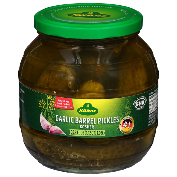 Pickled Goods & Olives Kühne Barrel Pickles, Garlic, Kosher hero