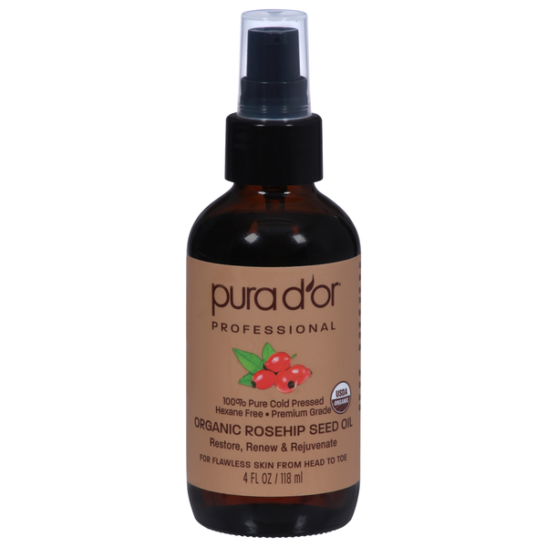 Oils & Vinegars PURA D’OR Rosehip Seed Oil, Organic, Professional hero