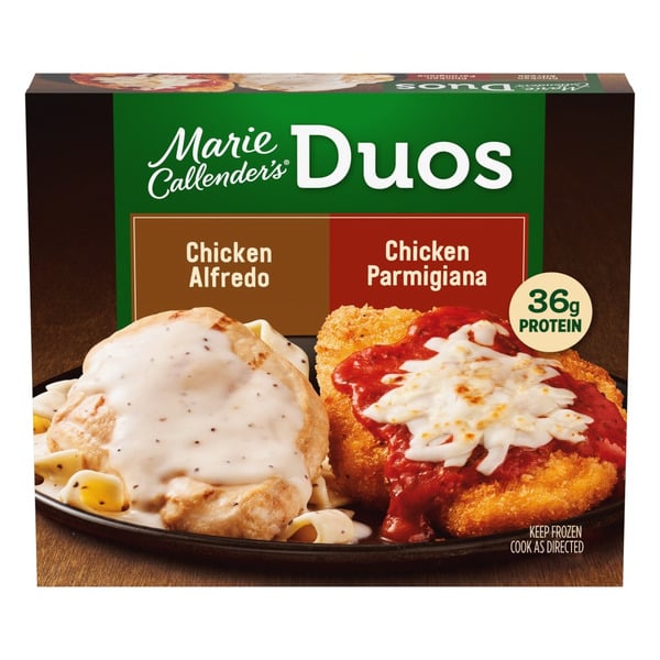 Marie Callender's Duos Chicken Alfredo & Chicken Parmigiana, Frozen Meal hero