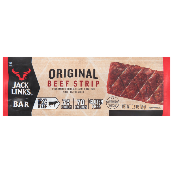 Popcorn & Jerky Jack Link's Beef Strip, Original, Bar hero