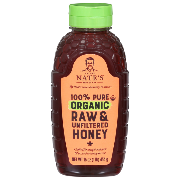 Honeys, Syrups & Nectars Nature Nate's Honey, 100% Pure, Organic, Raw & Unfiltered hero