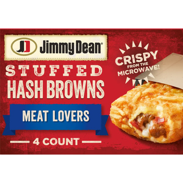 Frozen Breakfast Jimmy Dean Meat Lovers Stuffed Hash Browns hero