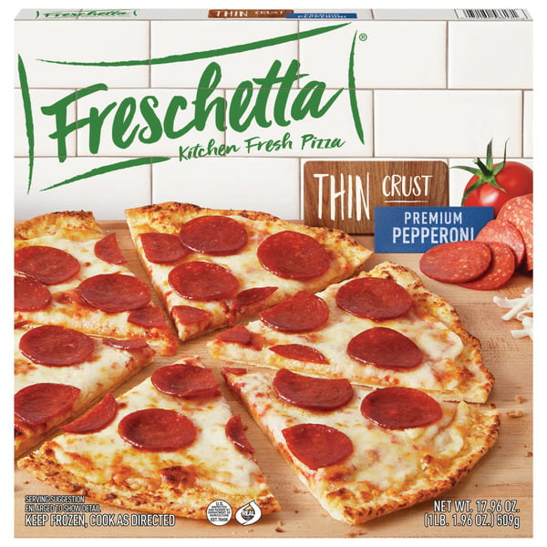 Frozen Pizza Freschetta Pizza, Thin Crust., Premium Pepperoni hero