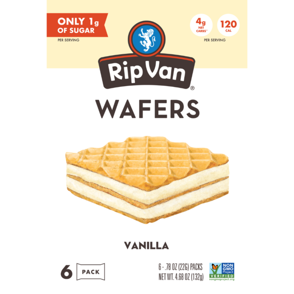 Candy & Chocolate Rip Van Wafels Vanilla Keto Wafer Cookies, Low Carb, Low Sugar, Low Calorie hero