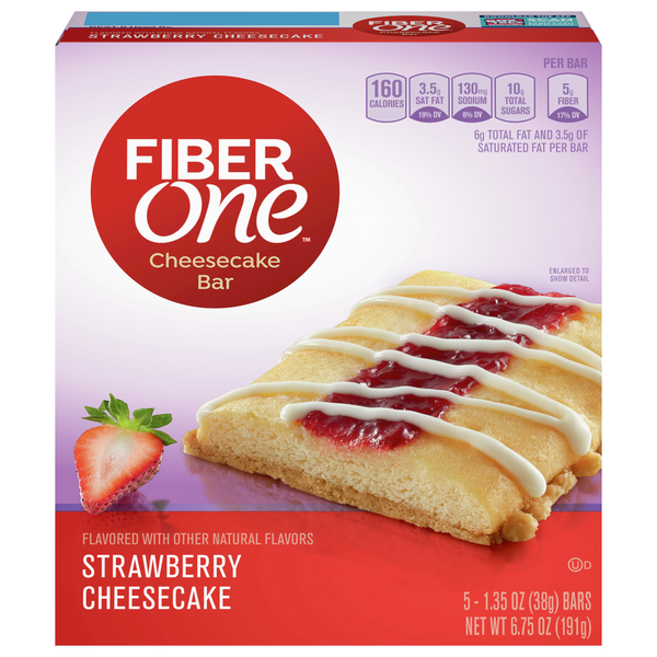 Breakfast Bars & Pastries Fiber One Bars, Strawberry Cheesecake hero