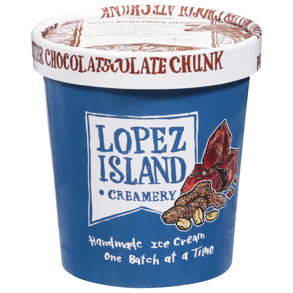 Ice Cream & Ice Lopez Island Creamery Ice Cream, Peanut Butter Chocolate Chunk, Handmade hero