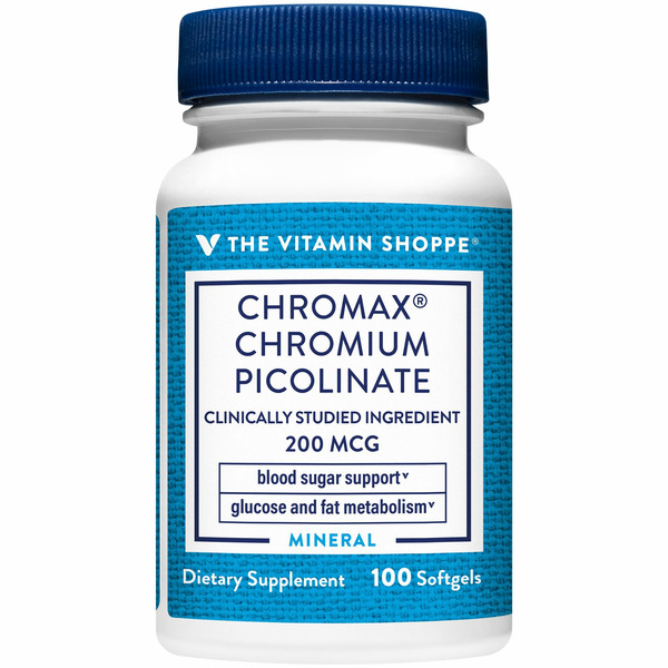 Fish Oil & Omegas The Vitamin Shoppe Chromax Chromium Picolinate - 200 MCG (100 Softgels) hero