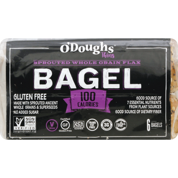 Bread O'Doughs Bagels, Gluten Free, Sprouted Whole Grain Flax hero