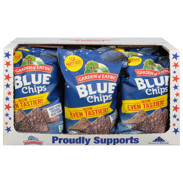 Chips & Pretzels Garden of Eatin' Corn Tortilla Chips, Blue Chips, Party Size hero