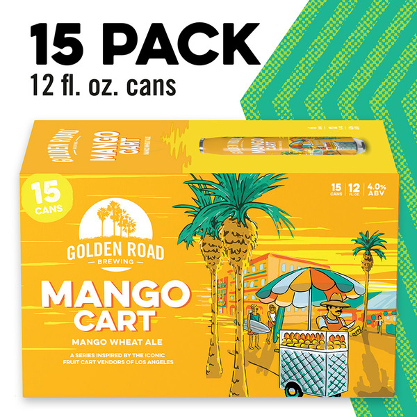 Beers & Coolers Golden Road Brewing Mango Cart Wheat Ale Craft Beer Cans hero