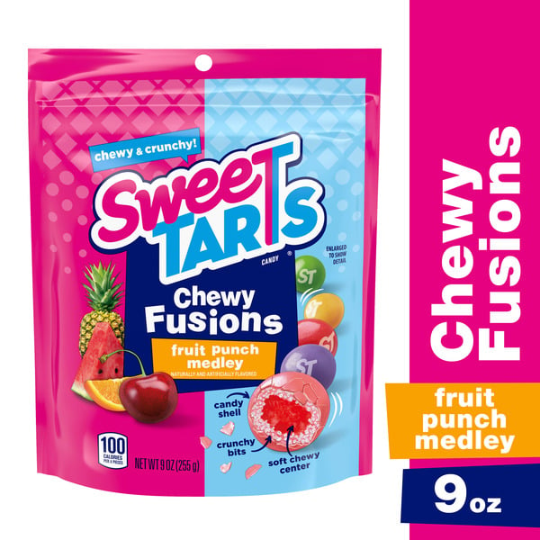 Candy & Chocolate SweeTARTS Candy, Fruit Punch Medley, Chewy Fusions hero