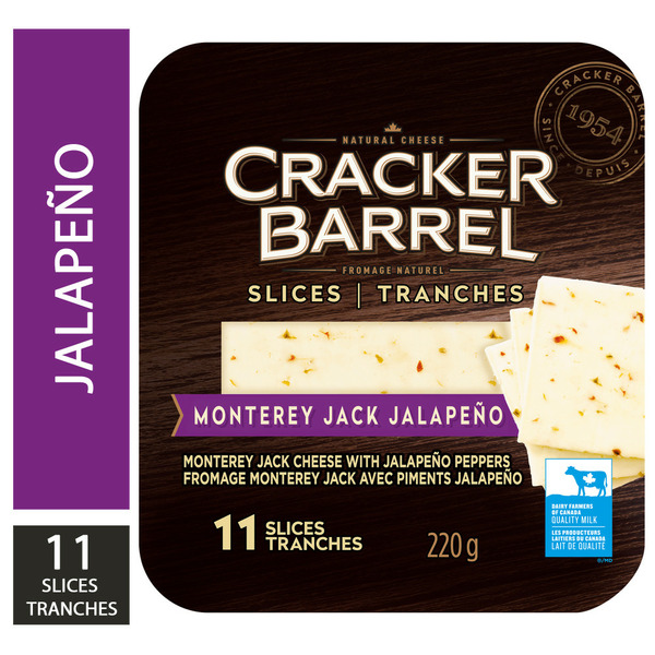 Specialty Cheeses Cracker Barrel Cheese Slices Monterey Jack With Jalapeno hero