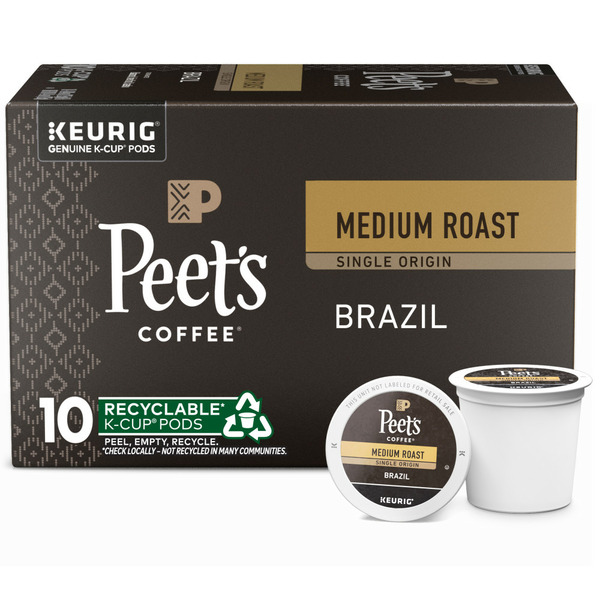 Coffee Peet's Coffee Brazil Minas Naturais Medium Roast Coffee K Cup Pods hero