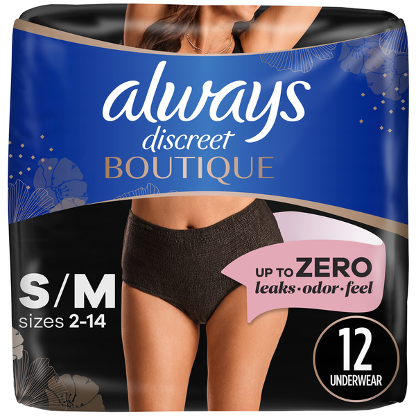 Feminine Care Always Discreet Discreet Boutique Underwear, S/M hero