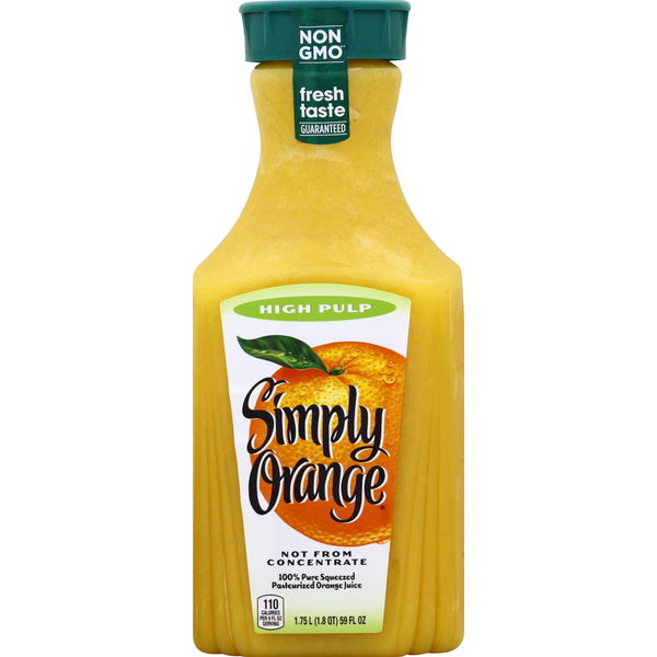 Refrigerated Simply Orange High Pulp Juice Bottle hero