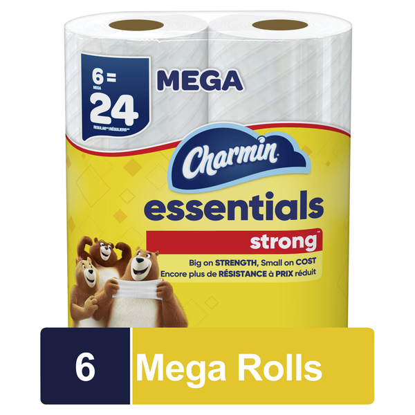 Charmin Essentials Strong Toilet Paper Mega Rolls hero