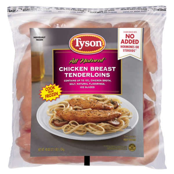 Packaged Poultry Tyson Boneless Skinless Chicken Breast Tenderloins, 2.5 lb. (Frozen) hero