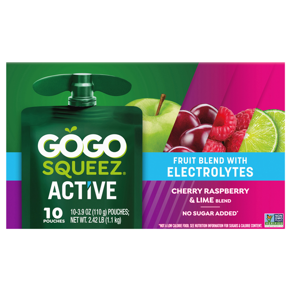 GoGo Squeez Fruit Blend, Cherry Raspberry & Lime hero