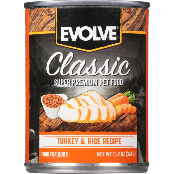 Dog Food & Care EVOLVE Food for Dogs, Turkey & Rice Recipe hero