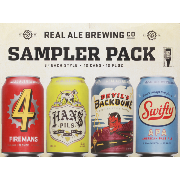 Beers & Coolers Real Ale Brewing Company Beer, Sampler Pack hero