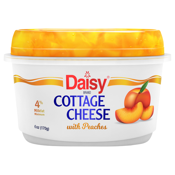 Specialty Cheeses Daisy Cottage Cheese, with Peaches, 4% Milkfat Minimum hero