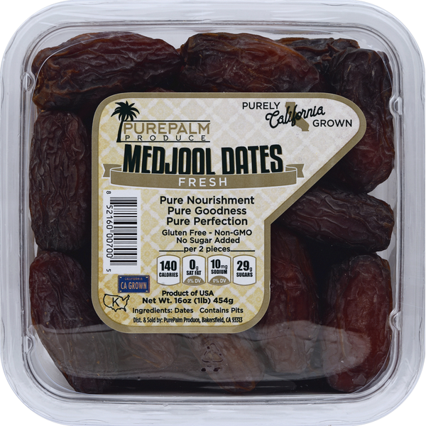 Bulk Dried Fruits & Vegetables PurePalm Produce Dates, Medjool, Fresh hero