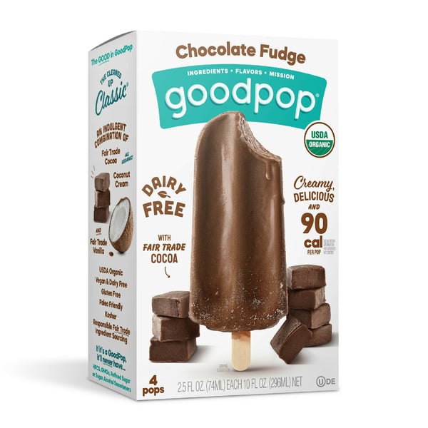 Ice Cream & Ice GoodPop Chocolate Fudge, Organic, Dairy-Free Pops hero