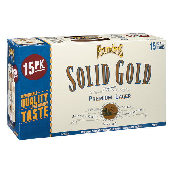 All Other Founders Brewing Solid Gold, Premium Lager Beer hero