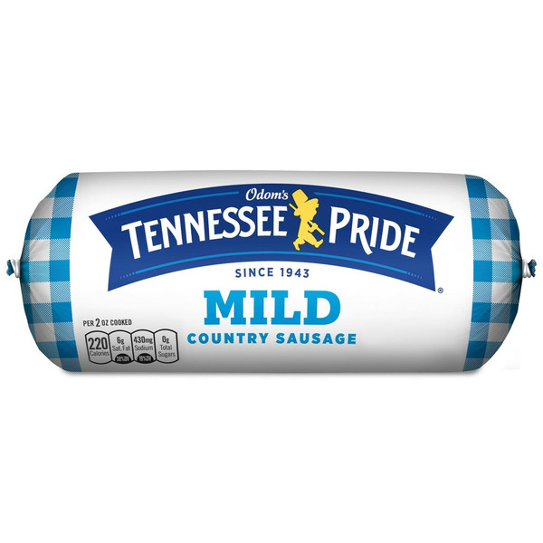 Hot Dogs, Bacon & Sausage Odom's Tennessee Pride Mild Sausage, Frozen Breakfast Sausage Roll hero