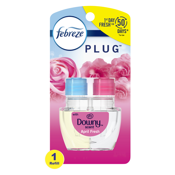 Air Fresheners & Candles Febreze Odor-Eliminating Fade Defy PLUG Air Freshener Refill, Downy April Fresh Scent hero