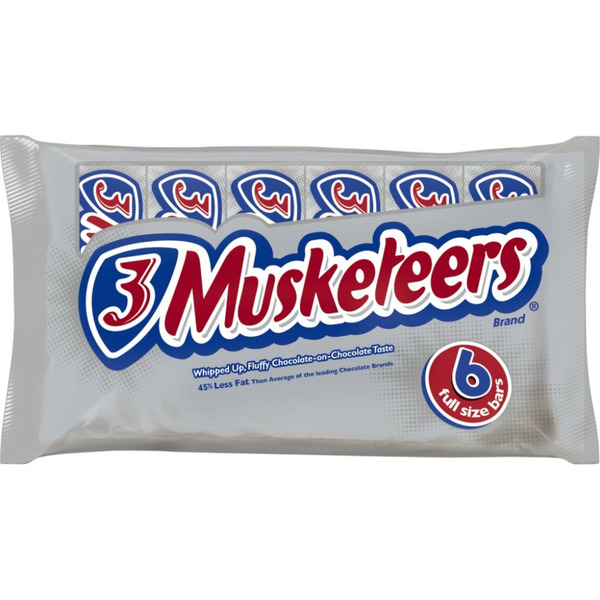 Candy & Chocolate 3 Musketeers Candy Milk Chocolate Bars Bulk Full Size Pack hero