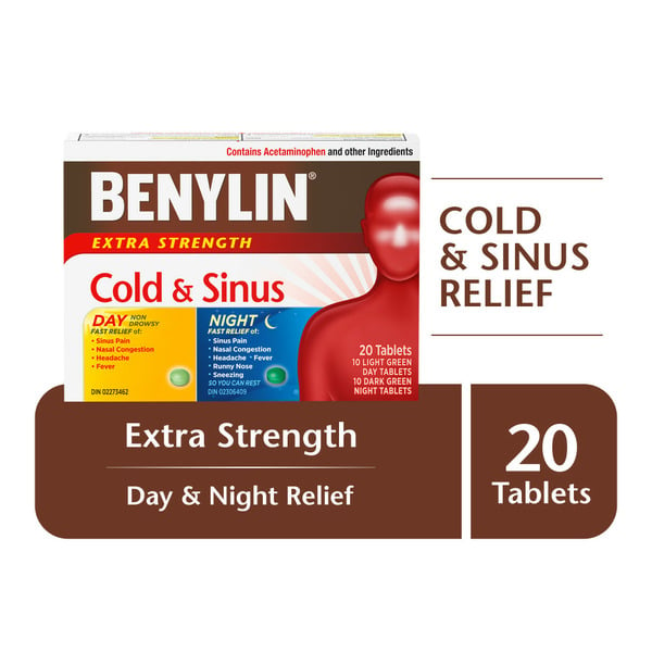 Muscles, Joints & Pain Relief BENYLIN Extra Strength Cold & Sinus Relief Day/Night Tablets hero