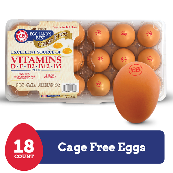 Eggs Eggland's Best Cage Free Large Brown Eggs, 18 count hero