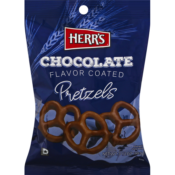 Chips & Pretzels Herr's Pretzels, Chocolate Flavor Coated hero