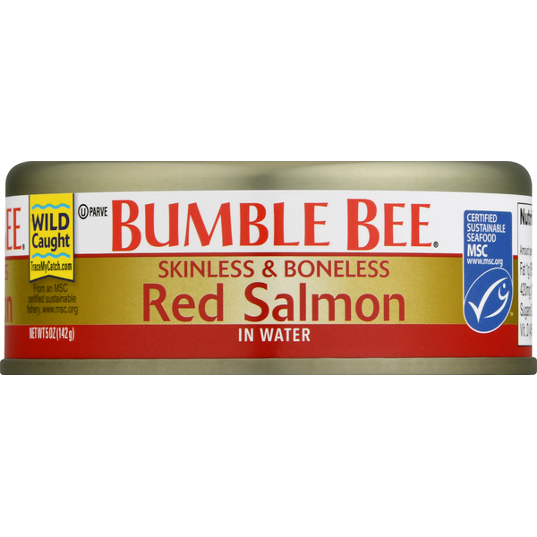 Canned Meat & Seafood Bumble Bee Red Salmon in Water, Skinless & Boneless hero