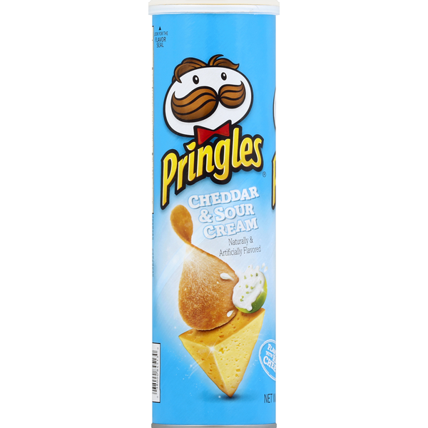 Chips & Pretzels Pringles Potato Crisps, Cheddar & Sour Cream hero