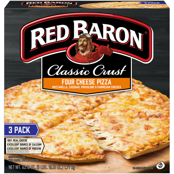 Frozen Pizza Red Baron Four Cheese Classic Crust Frozen Pizza hero