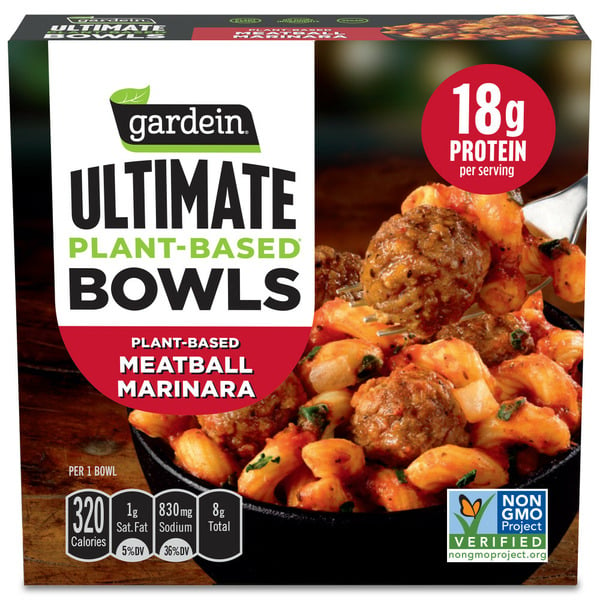 Gardein Ultimate Plant-Based Bowls Meatball Marinara, Vegan Food, Frozen Meal hero