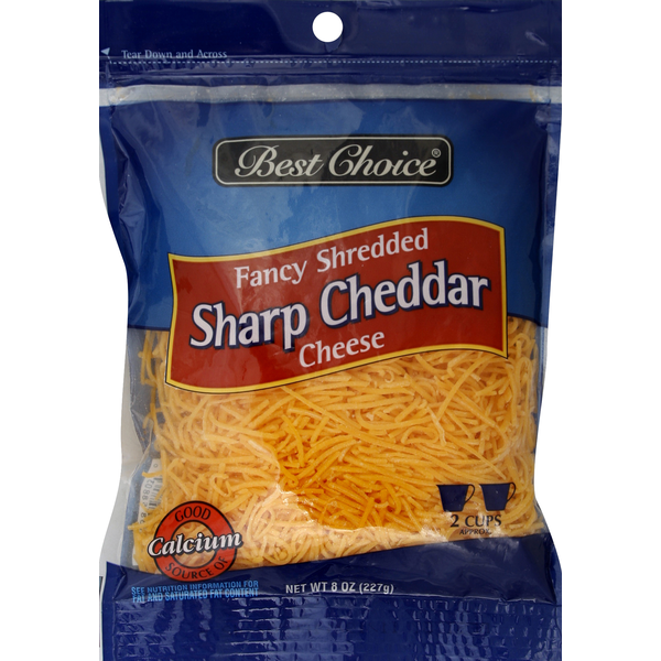 Holiday Items Best Choice Shredded Cheese, Fancy, Sharp Cheddar hero