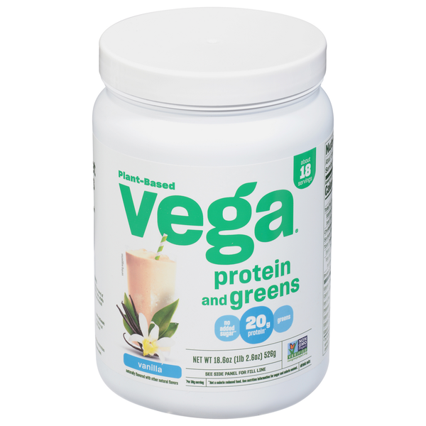 Energy & Sports Drinks Vega Protein & Greens Vanilla Protein Powder 18 Servings hero