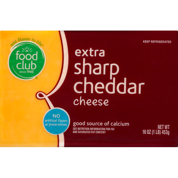 Packaged Cheese Food Club Cheese, Extra Sharp Cheddar hero