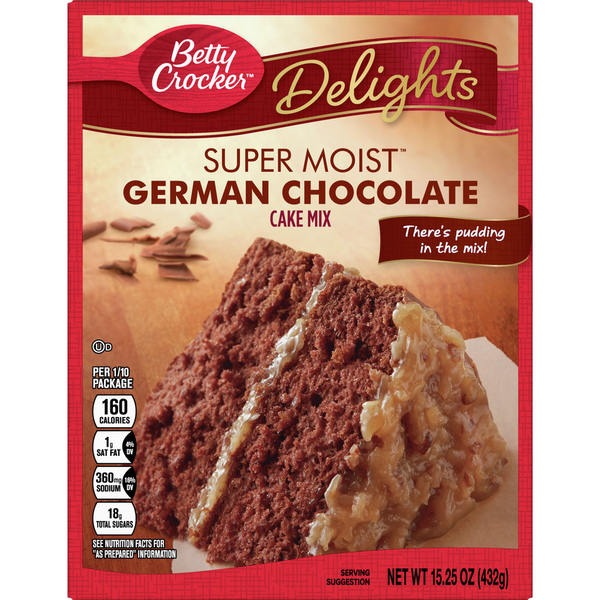 Doughs, Gelatins & Bake Mixes Betty Crocker Super Moist German Chocolate Cake Mix hero