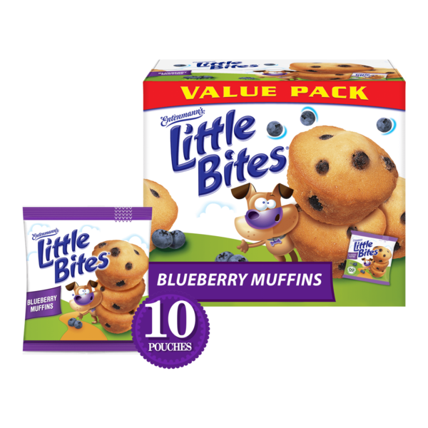 Cookies & Cakes Entenmann's Little Bites, 10 packs, Blueberry Mini Muffins hero