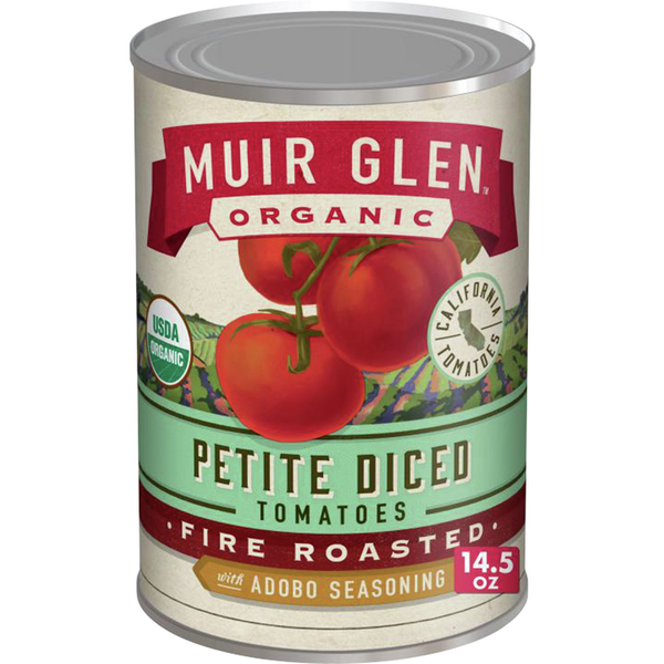 Canned & Jarred Vegetables Muir Glen Organic Fire Roasted Petite Diced Tomatoes, Adobo Seasoning hero